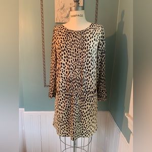 J.Crew mini shift dress in animal print, size 2